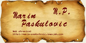Marin Paskulović vizit kartica